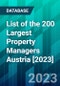 List of the 200 Largest Property Managers Austria [2023] - Product Thumbnail Image